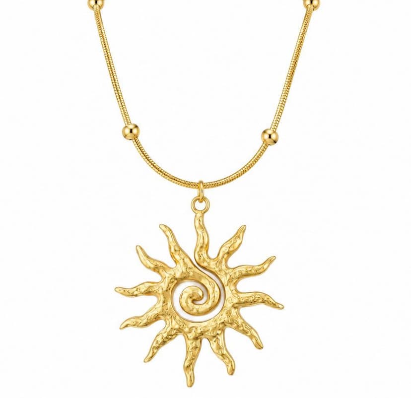 Golden Sun Swirl Pendant Charm